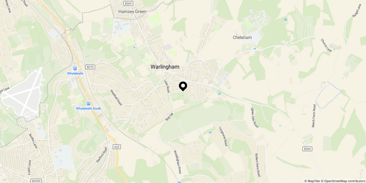 Approximate location of Limpsfield Road, Warlingham, CR6 9LF