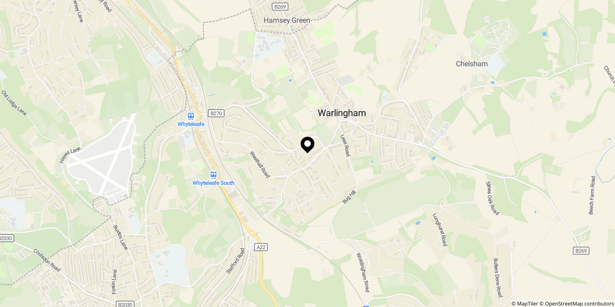 Approximate location of Westhall Road, Warlingham, CR6 9HJ
