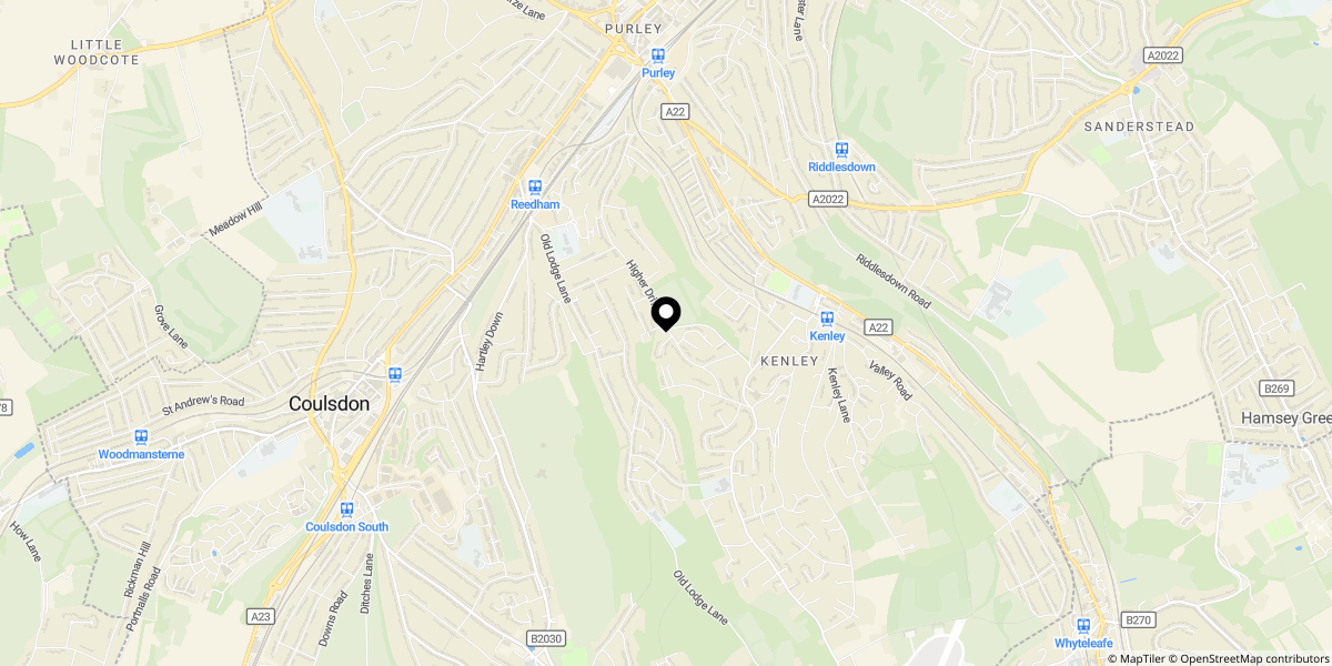 Approximate location of Cullesden Road, Kenley, CR8 5LR