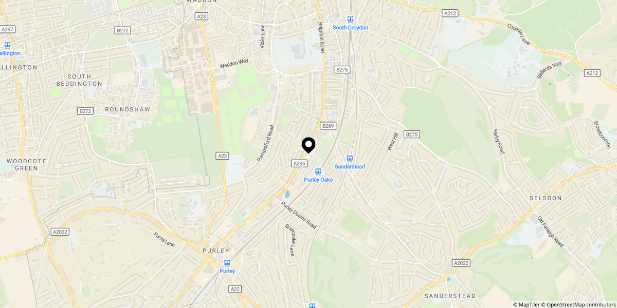 Approximate location of Braemar Avenue, South Croydon, CR2 0QA