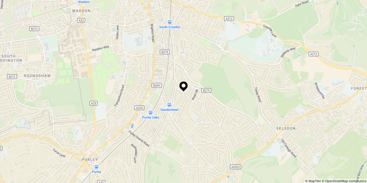 Approximate location of Essenden Road, South Croydon, CR2 0BW