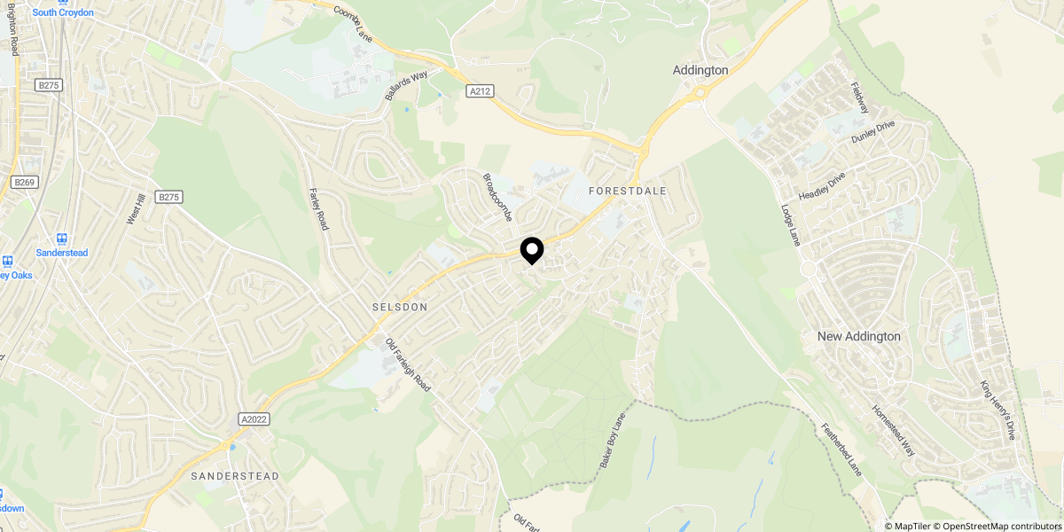 Approximate location of Middlefields, Croydon, CR0 9LH