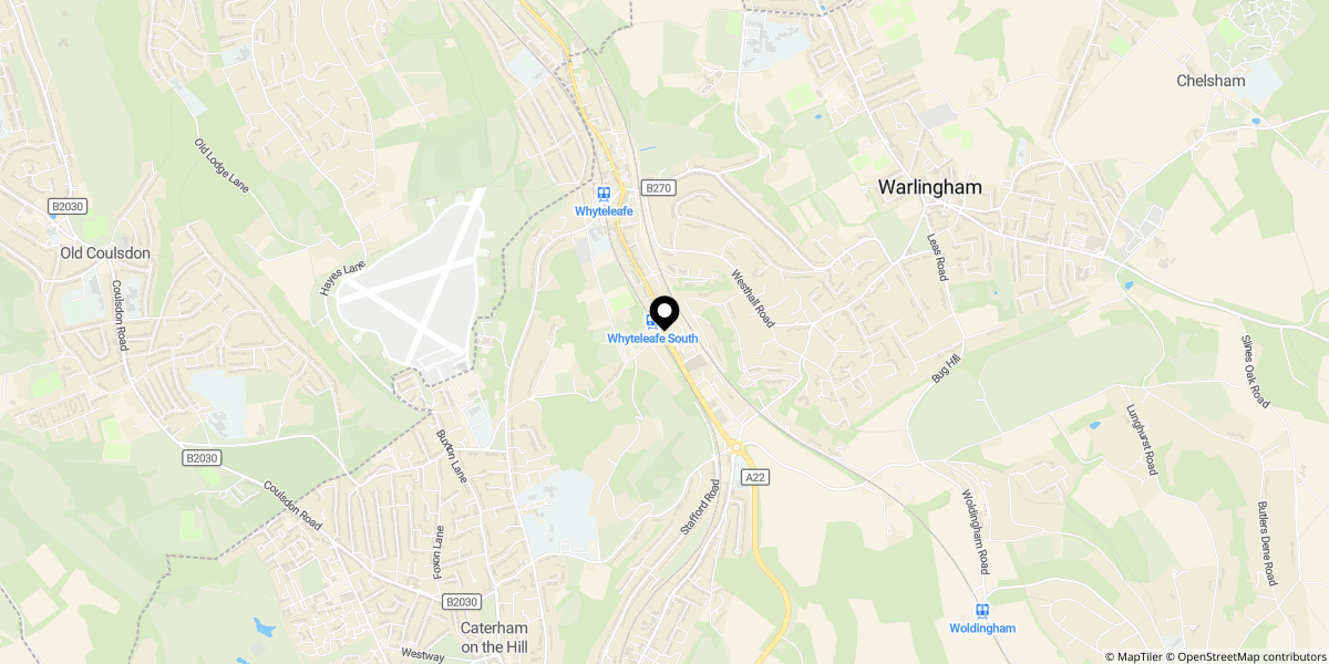 Approximate location of Godstone Road, Whyteleafe, CR3 0BB