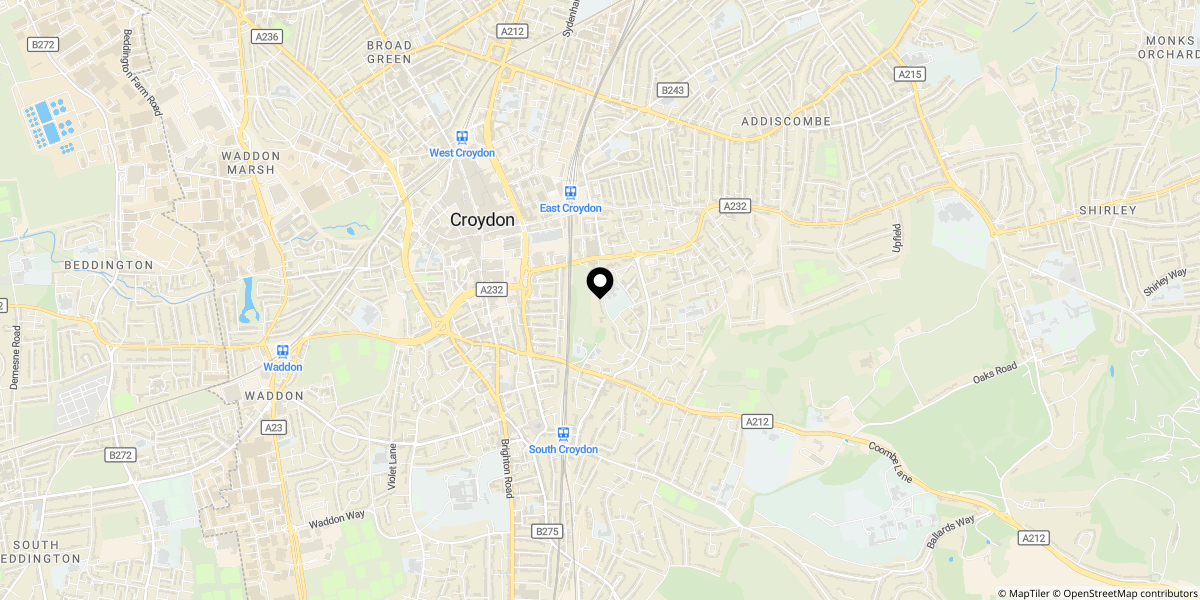 Approximate location of Pageant Walk, Croydon, CR0 5UG