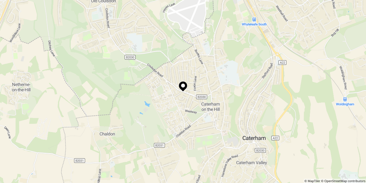 Approximate location of Addison Close, Caterham, CR3 5LX