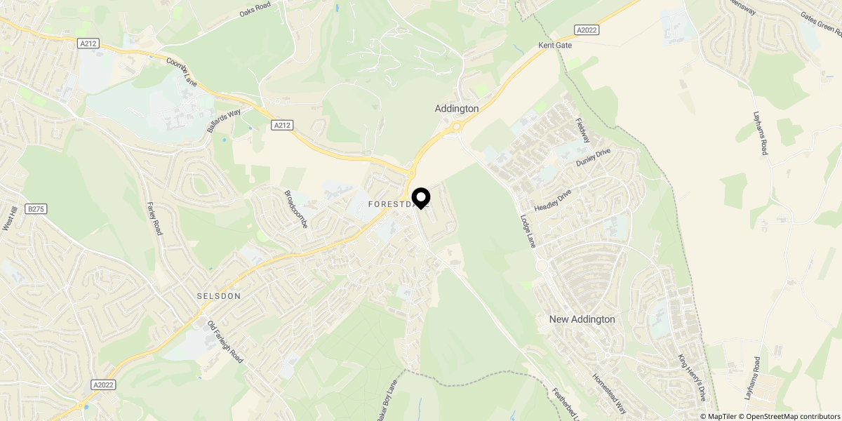 Approximate location of Falconwood Road, Croydon, CR0 9BB