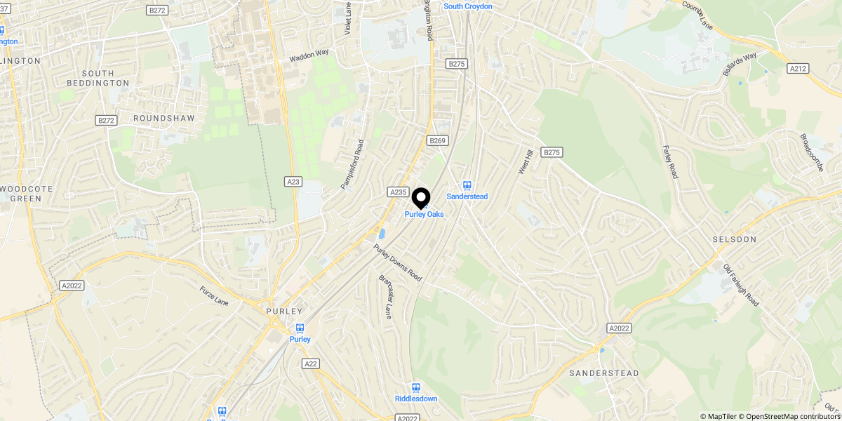 Approximate location of Grange Road, South Croydon, CR2 0NE