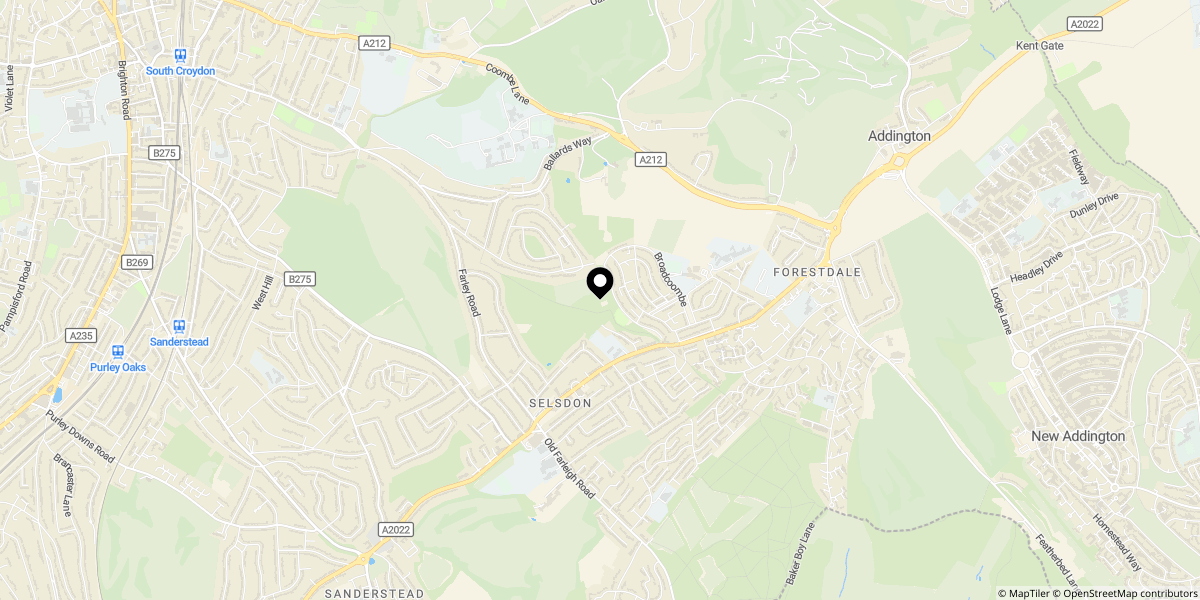 Approximate location of Ingham Road, South Croydon, CR2 8LT