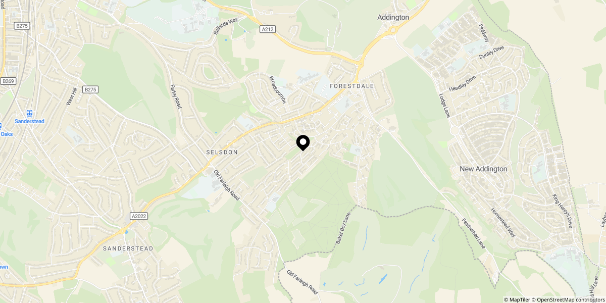 Approximate location of Linton Glade, Croydon, CR0 9LY