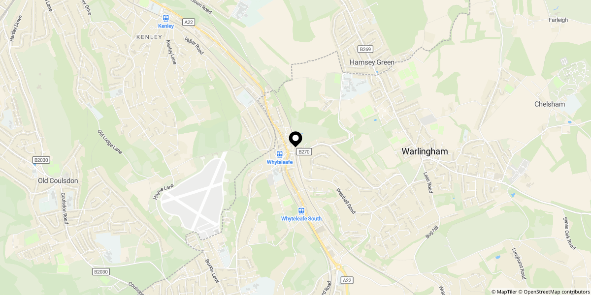 Approximate location of Godstone Road, Caterham, CR3 6RB